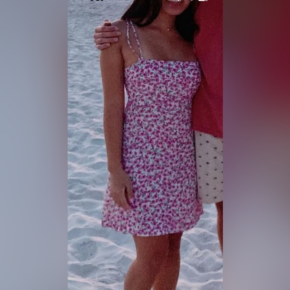 Blush Pink and White Floral Dress